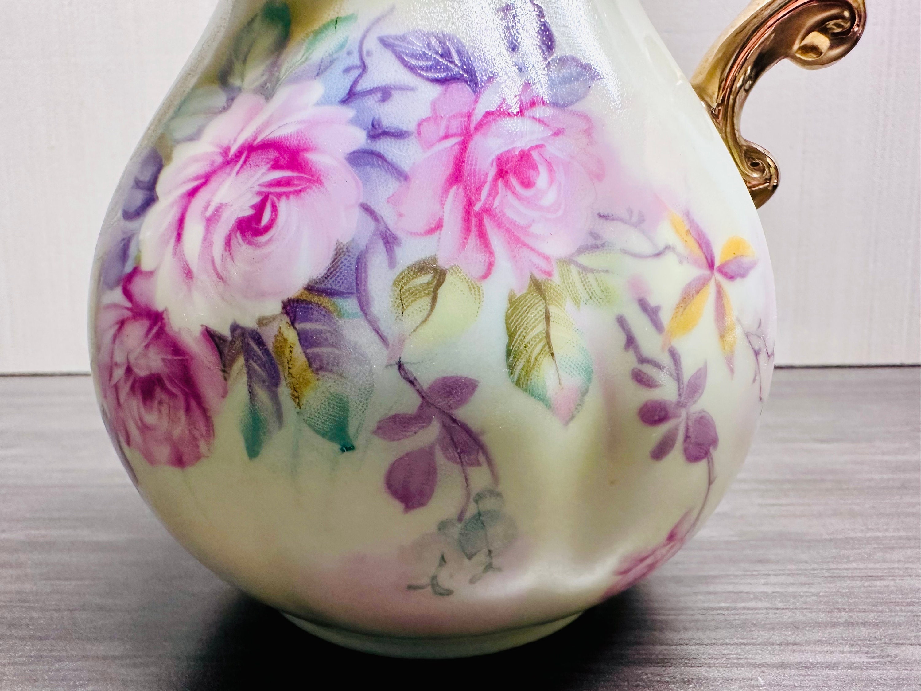 Lefton China Roses Vintage Lefton China Heritage Rose Pitcher Gold Toned Accents Made in ...