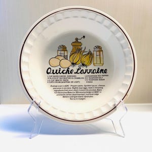Vintage Recipe Quiche Lorraine Royal Pie Plate Baking Dish Korea