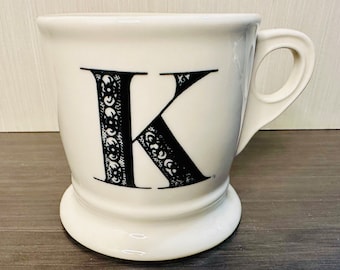 Retired Anthropologie K Monogram Initial Coffee Tea Mug