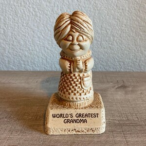 Vintage Paula Figurine 1972 World’s Greatest Grandma Figurine Trophy Number W-246 Kitsch Grandma Gift