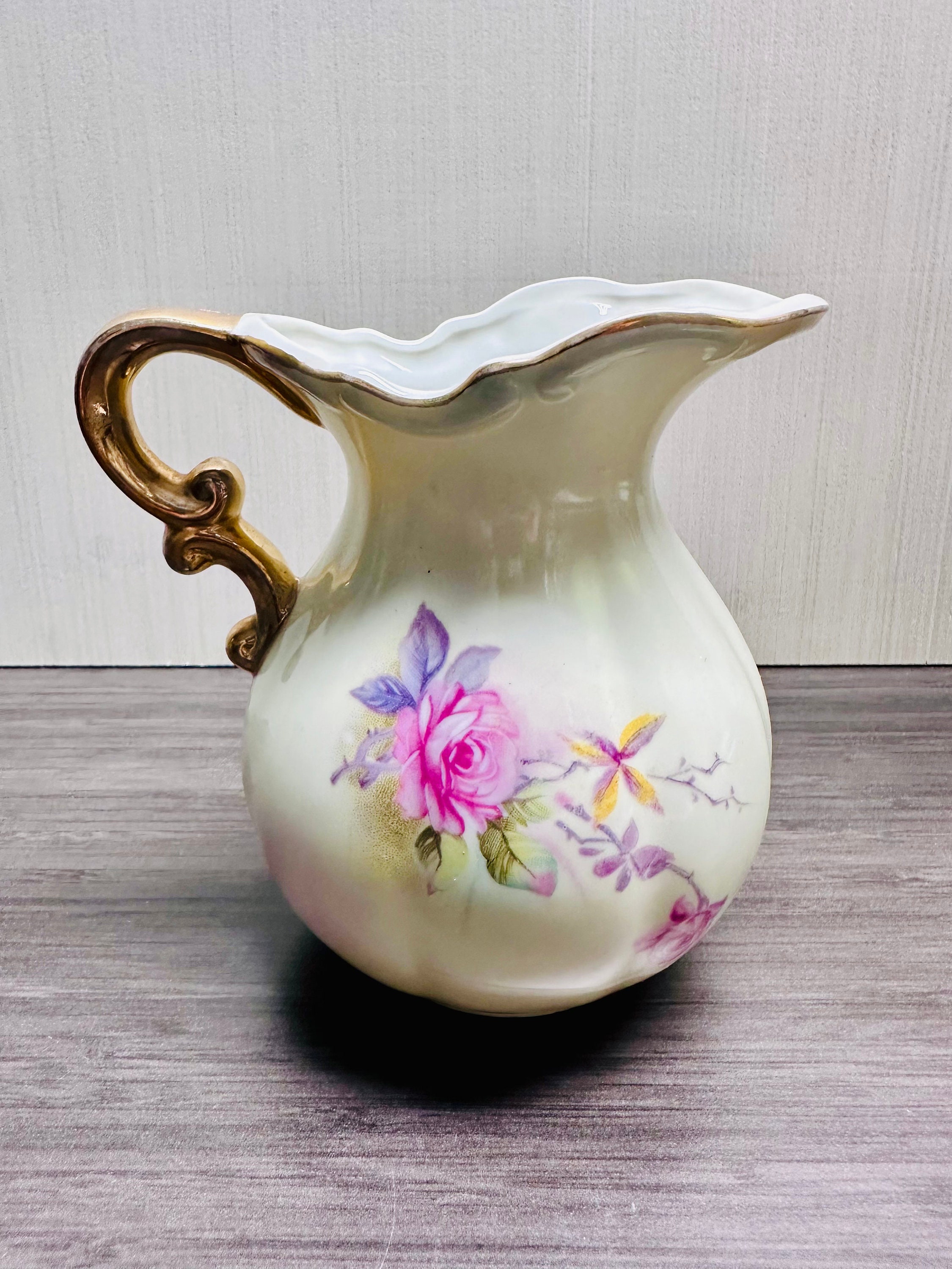 Lefton China Roses Vintage Lefton China Heritage Rose Pitcher Gold Toned Accents Made in ...