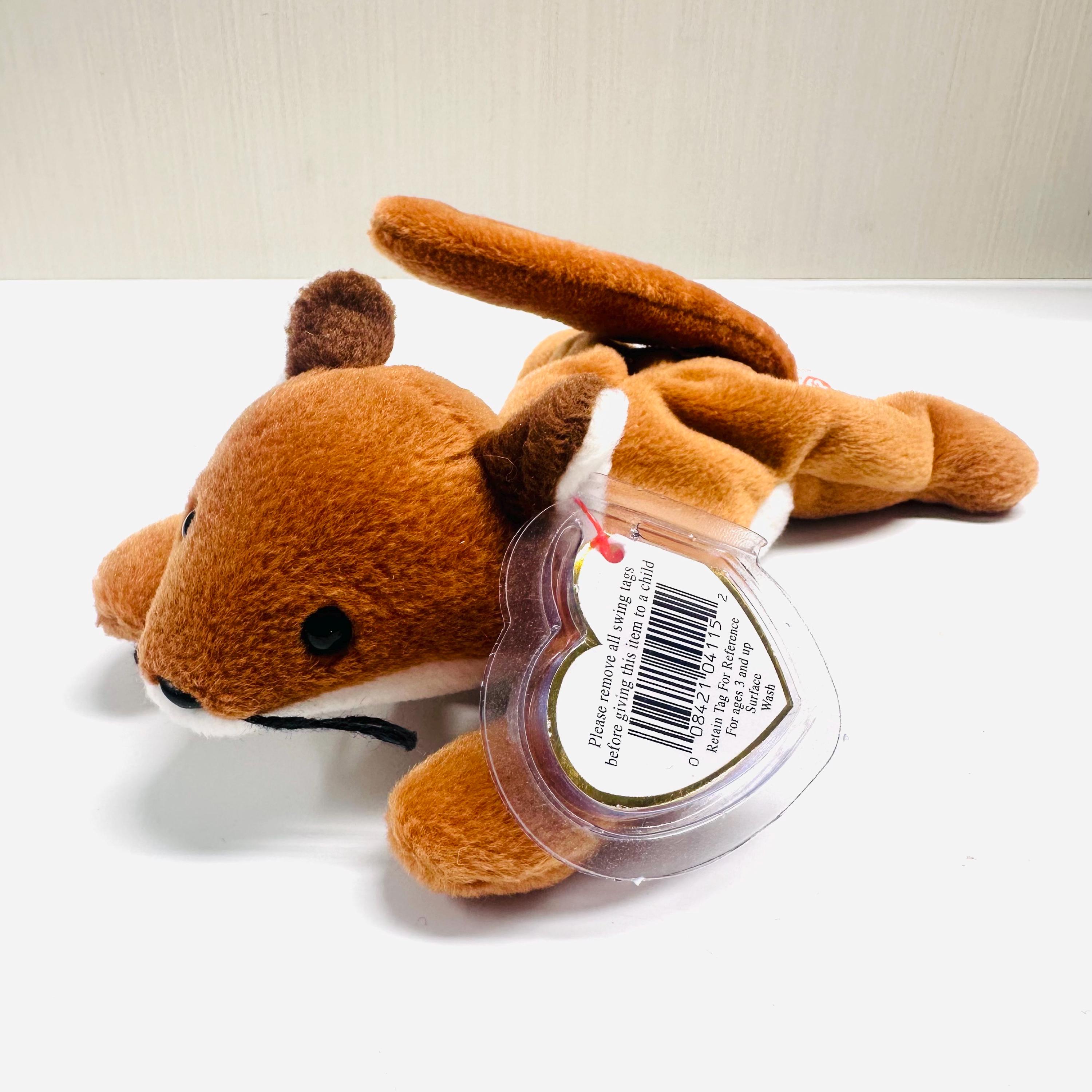 Vintage Fox TY Beanie Baby Sly Brown Orange White Plush Stuffed