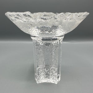 Vintage Votive Candle Holder Orrefors Sweden Lars Hellsten 1984 Olympic Torch Crystal Glass