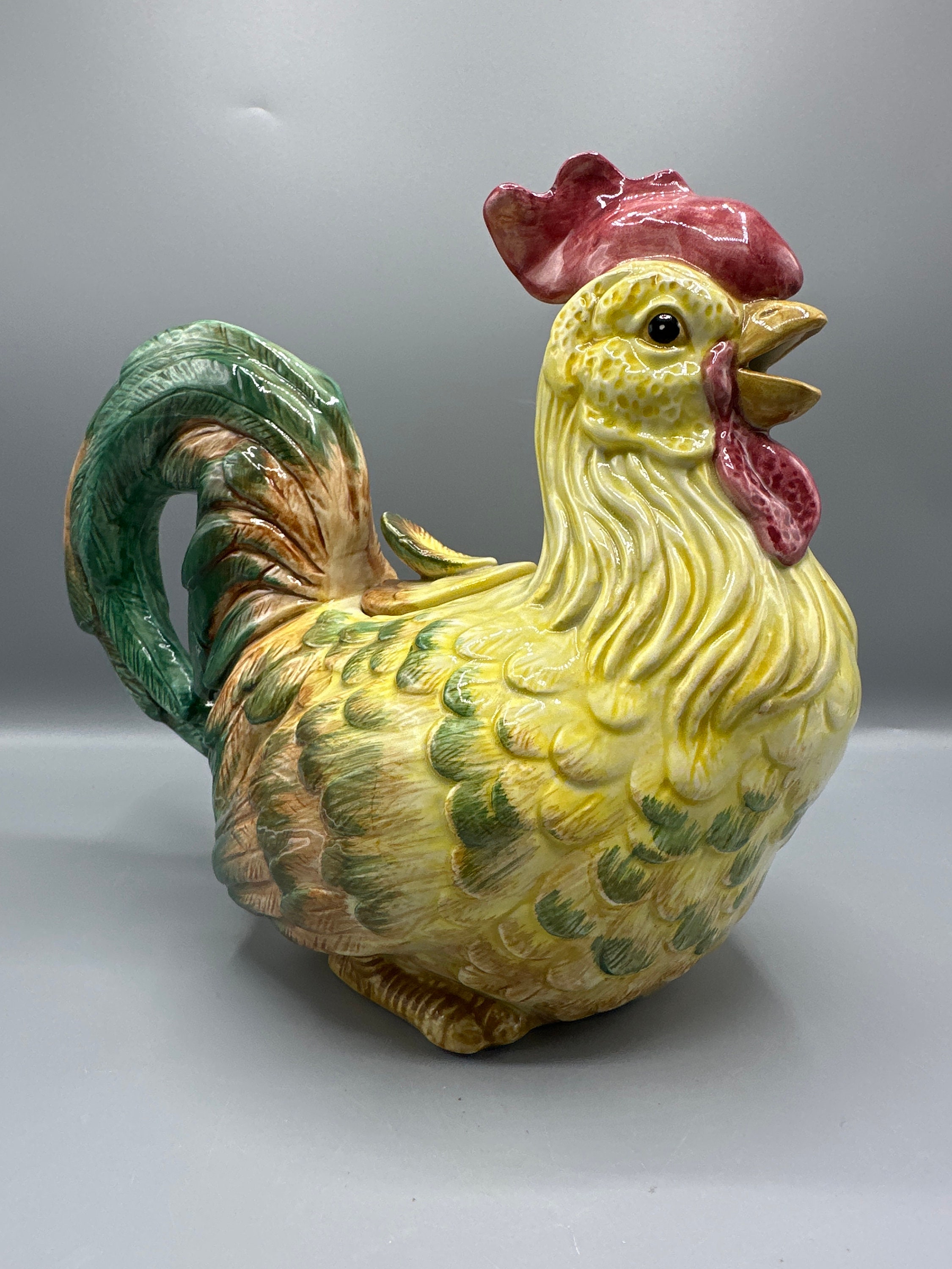 Vintage Fitz and Floyd Rooster Chicken Ceramic Teapot Made in
