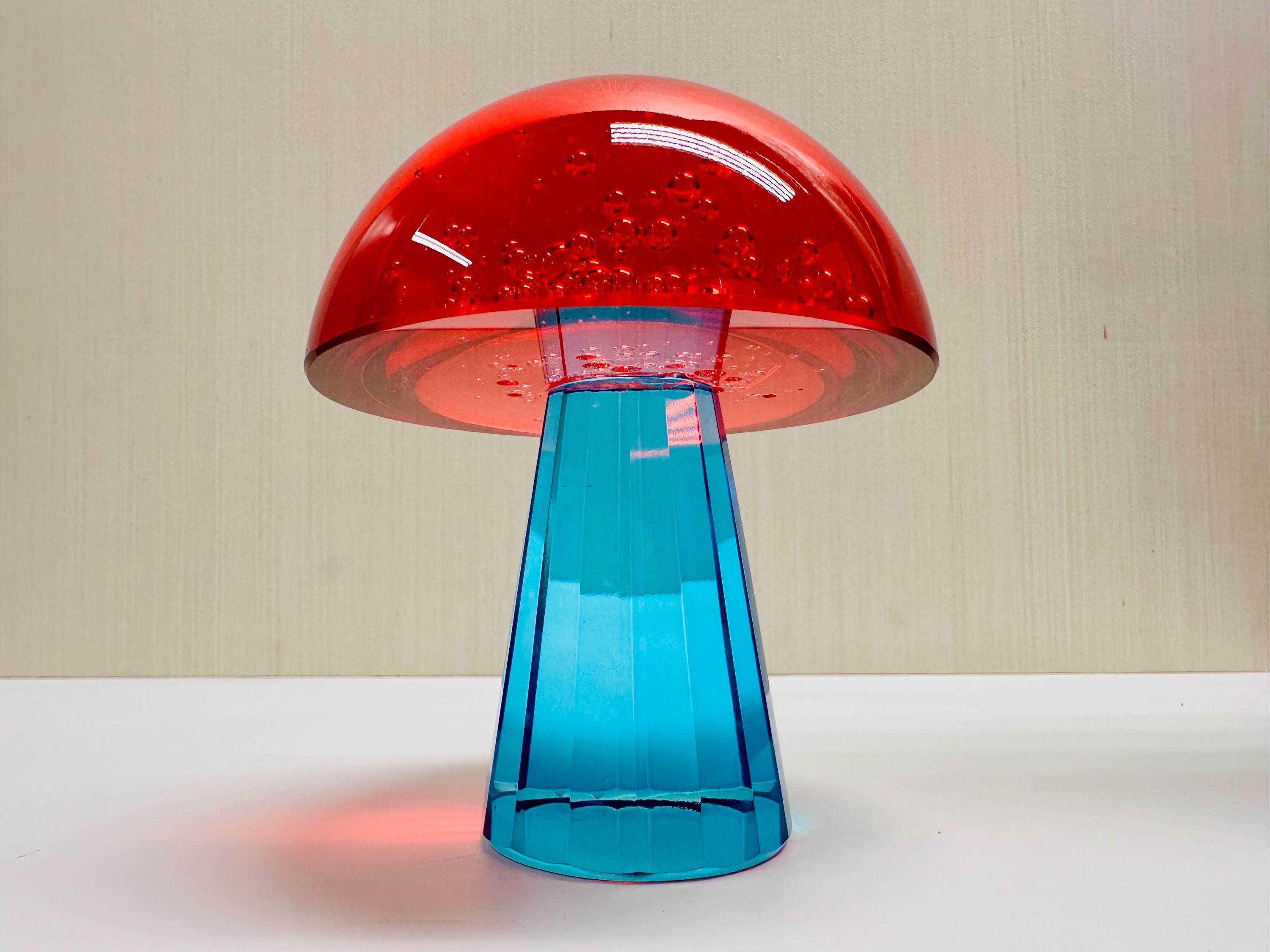 ソマビト　somabito Glass Globe Mashroom Kosta Boda 3.75” Clear Art Glass Mushroom Control Bubble