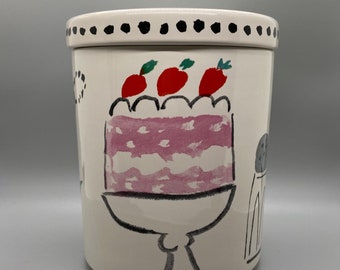 Retired Kate Spade Lenox Cookie Jar Cannister All in Good Taste