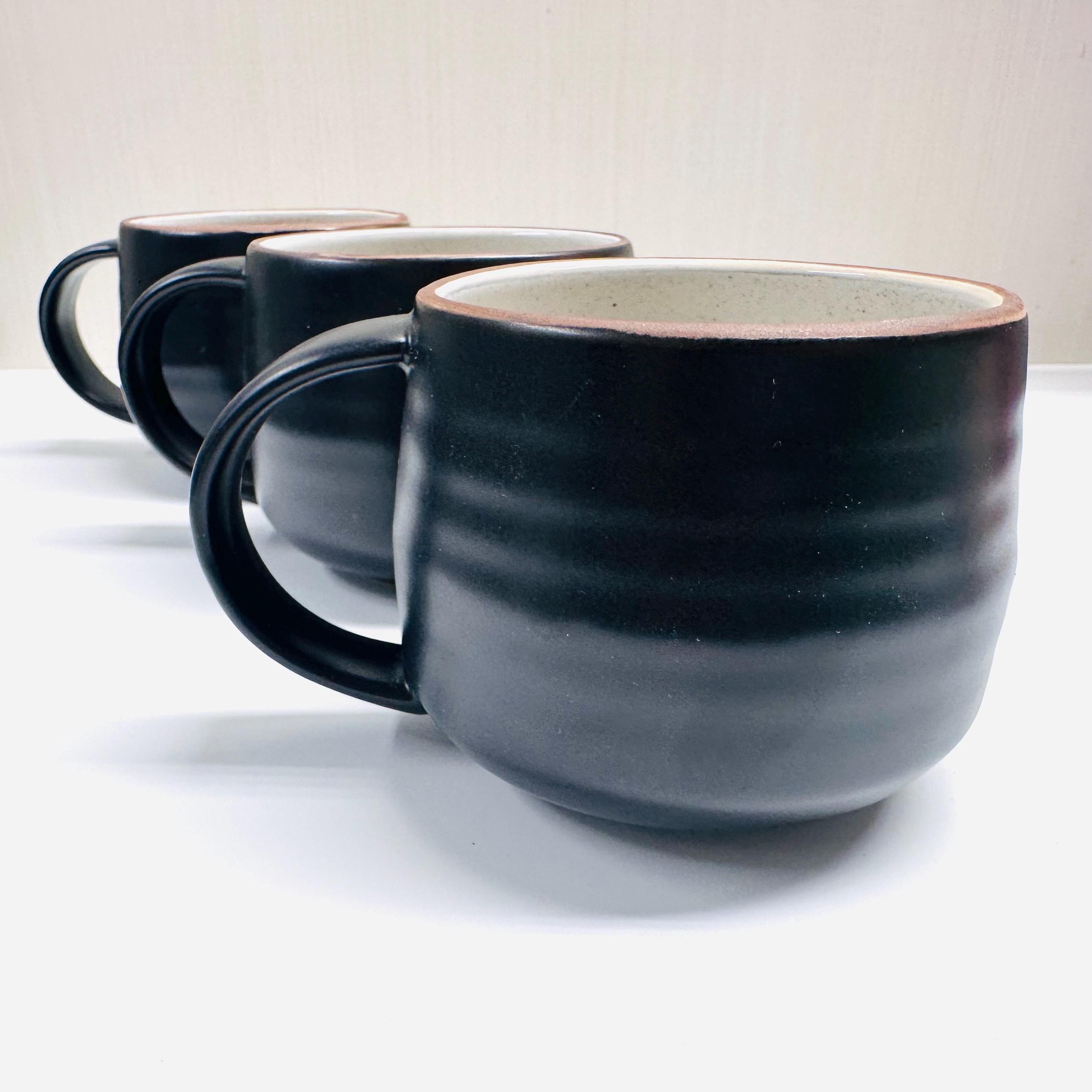 A Trio of Crate and Barrel 18th Street Stoneware Coffee Tea Mug 14 oz