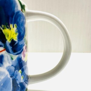 Anthropologie Dawn T Intial Monogram Letter Coffee Tea Mug Violets Flowers image 6