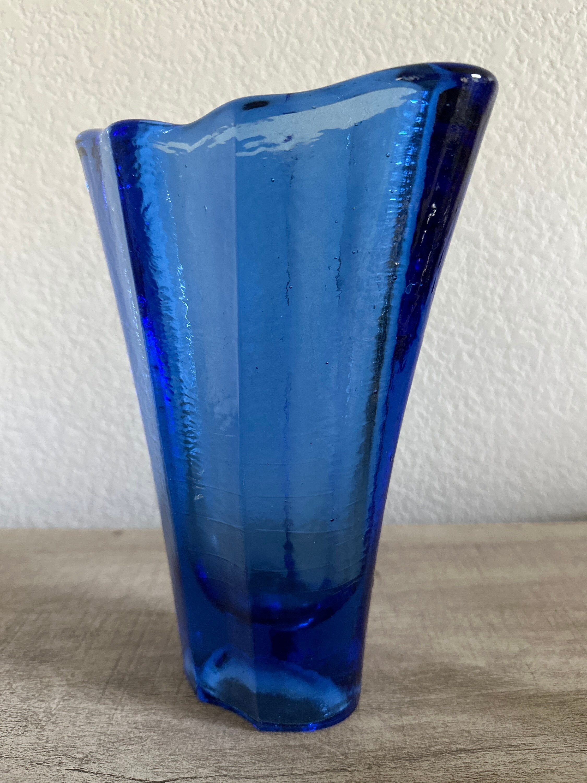 Vintage Fire and Light Vase Blue Aurora Recycled Glass - Etsy