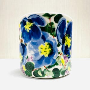Anthropologie Dawn T Intial Monogram Letter Coffee Tea Mug Violets Flowers image 4
