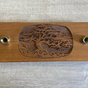 Vintage Monterey Cypress Lasercraft Pen Holder Solid American Oak Wood Laser Engraved Monterey Cypress Tree Office Desk Organizer