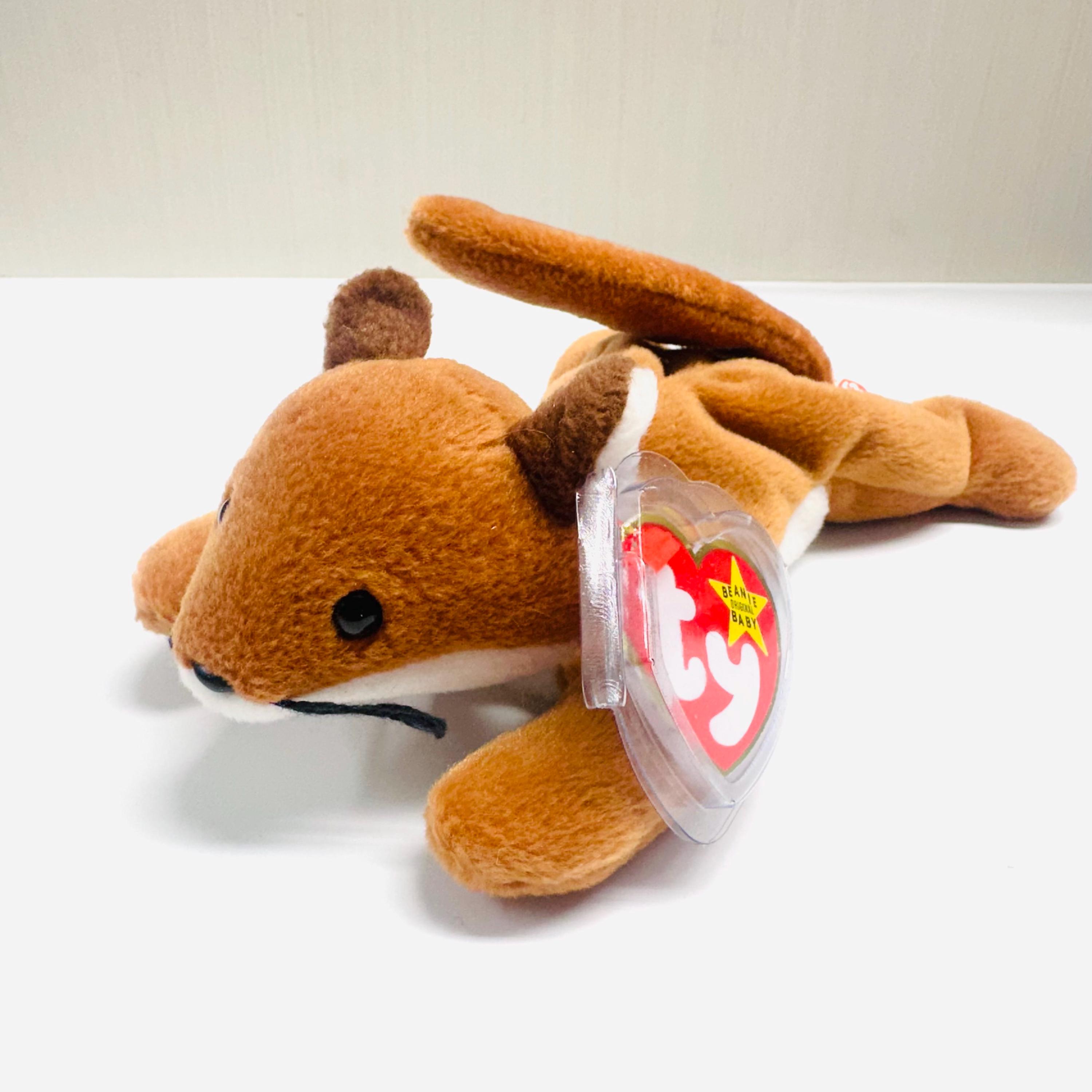Vintage Fox TY Beanie Baby Sly Brown Orange White Plush Stuffed