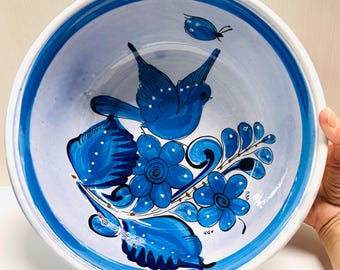 Vintage Mexican Talavera Bird Folk Art Pottery Bowl 1970s - Etsy