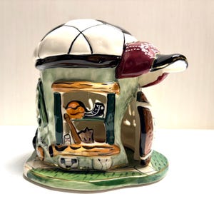Portavelas de té Vintage Blue Sky Clayworks Heather Goldmic Sports Dome para béisbol, baloncesto, fútbol y hockey.