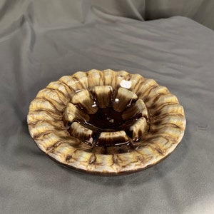 Vintage Drip Glaze Terracotta Pottery Ashtray