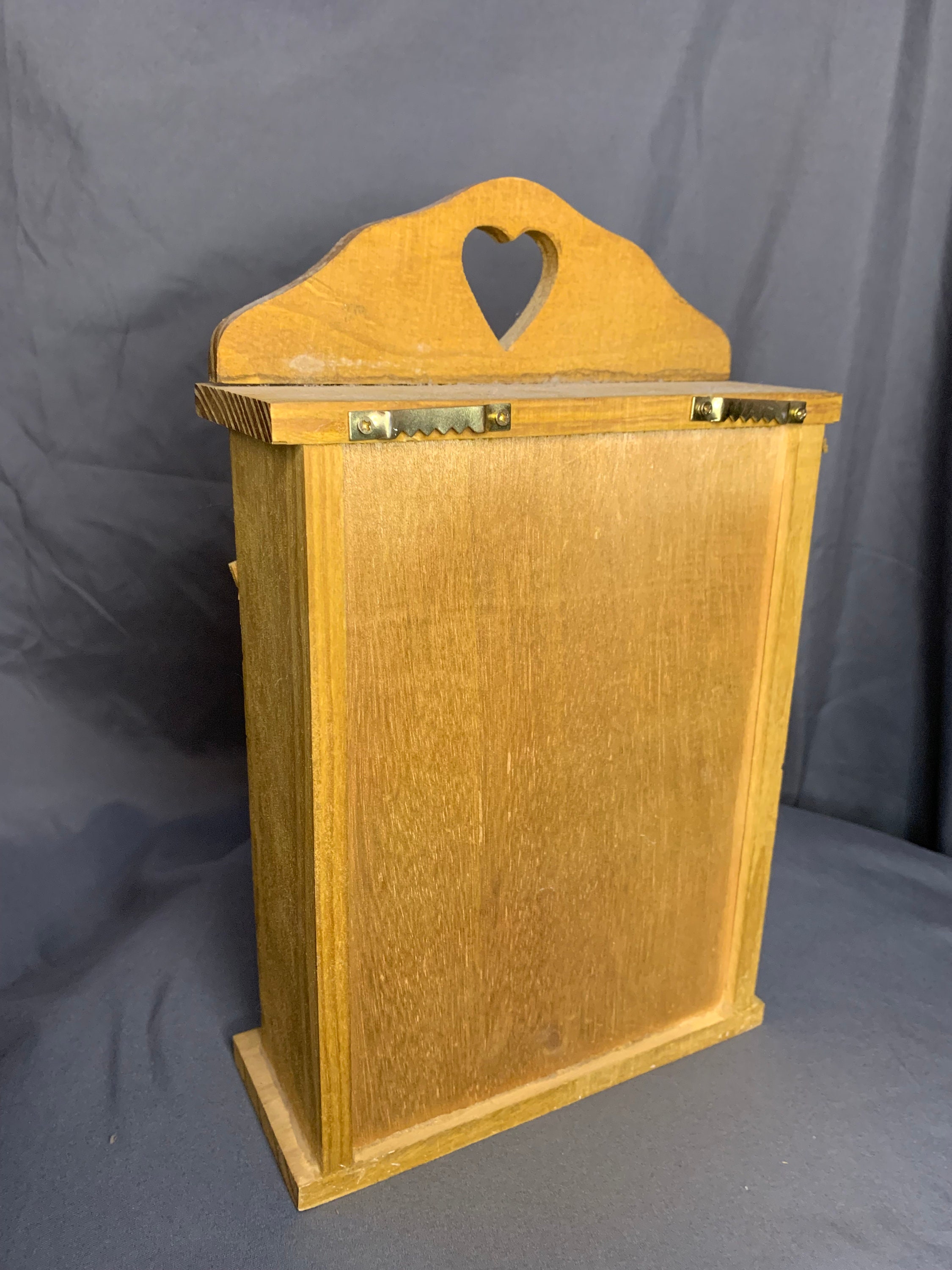 Vintage Wood Wall Hanging With Hooks and Heart Cutouts Etsy