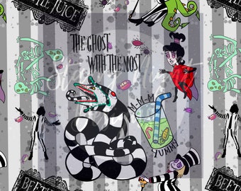 Ghost with the most  seamless design, surface pattern design, illustration, beetle seamless design, magic film, film, movie, spooky