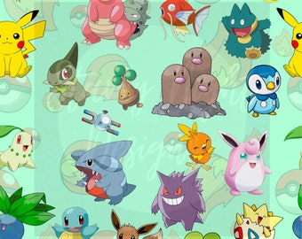 Catch Them All seamless design, surface pattern design, illustration eevee,
