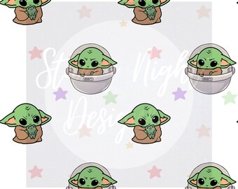 Green Baby Master seamless design, surface pattern design, illustration, star heros, baby warrior, repeat pattern