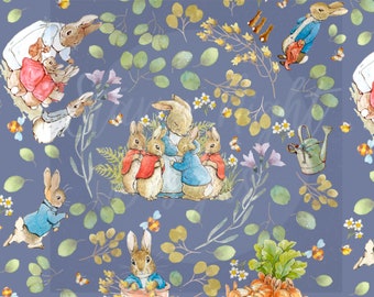 Peter rabbit seamless design , surface pattern design, illustration, sublimation art, svg, kids pattern
