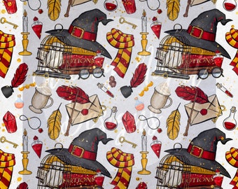 Magical Wizard seamless design, surface pattern design, illustration, hp seamless design, owl, magic, wand, nymphus, magic film, film, movie