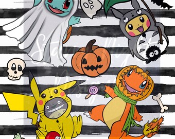 x12 Catch Them All halloween PNG files, subliminal elements, illustration poke nerd digital design, children's digital design, sig files,
