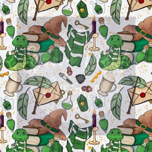 Magical Wizard seamless design, surface pattern design, illustration, hp seamless design, snake, magic, wand, magic film, film, movie