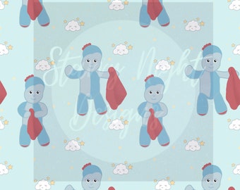 Night Garden friends seamless design, itng, surface pattern design, illustration, png, character seamless, digital download,surface design