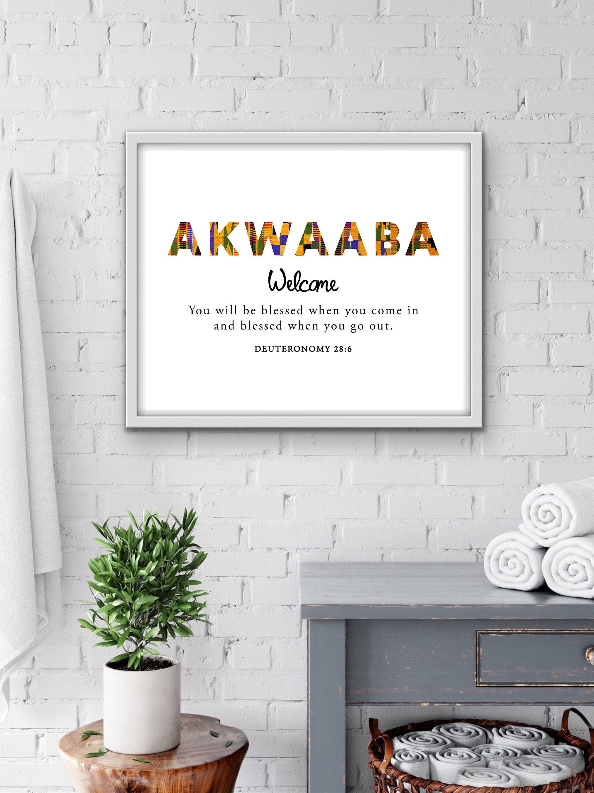 Akwaaba ~ Welcome in Kente | Digital Print | African Wall Art | Kente ...