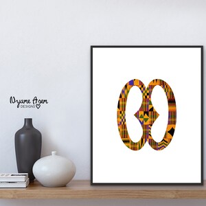 Nyame Biribi Wo Soro ~ Hope in Kente | Digital Print | African wall art | Adinkra symbol | African decor | Bible verse print | Faith print