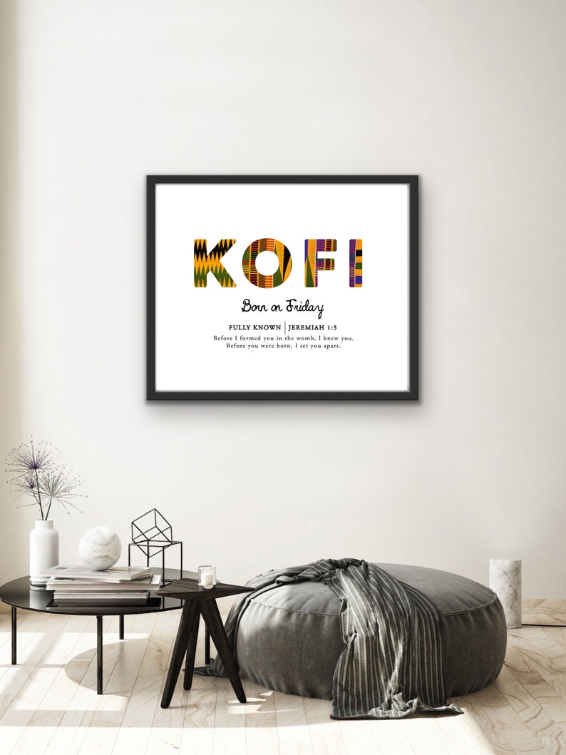 Kofi ~ Friday Born Male in Kente | Digital Print | African Wall Art ...