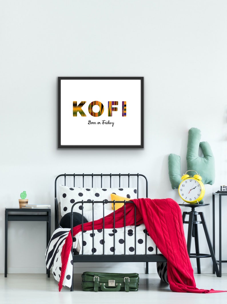 Kofi ~ Friday Born Male in Kente | Digital Print | African Wall Art ...