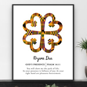 Nyame Dua ~ Psalm 16:11 | Digital Print | African wall art | Adinkra symbol | African decor | Bible verse prints | Faith print