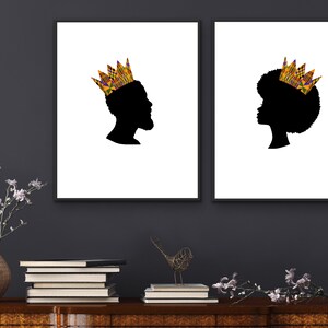 King & Queen separates in Kente portrait | Digital Print | African wall art | Bible verse print | Faith print | Royalty