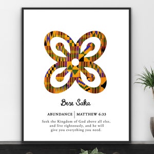 Bese Saka ~ Matthew 6:33 | Digital Print | African wall art | Adinkra symbol | African decor | Bible verse prints | Faith print