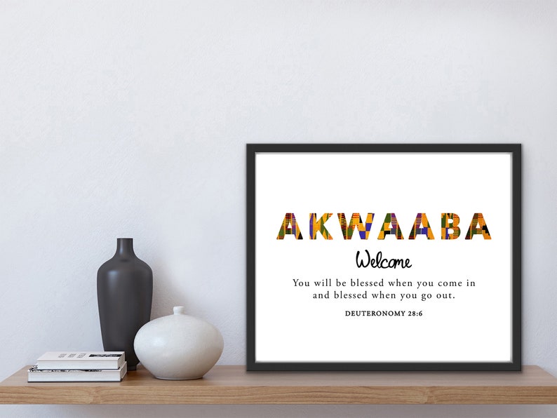 Akwaaba ~ Welcome in Kente | Digital Print | African Wall Art | Kente ...