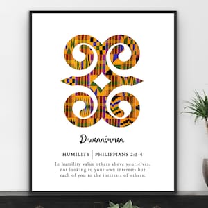 Dwennimmen ~ Philippians 2:3-4 | Digital Print | African wall art | Adinkra symbol | African decor | Bible verse prints | Faith print