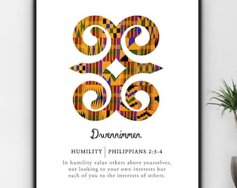 Dwennimmen ~ Philippians 2:3-4 | Digital Print | African wall art | Adinkra symbol | African decor | Bible verse prints | Faith print