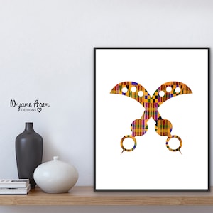 Akofena ~ Courage in Kente | Digital Print | African wall art | Adinkra symbol | African decor | Bible verse print | Faith print | Kente art