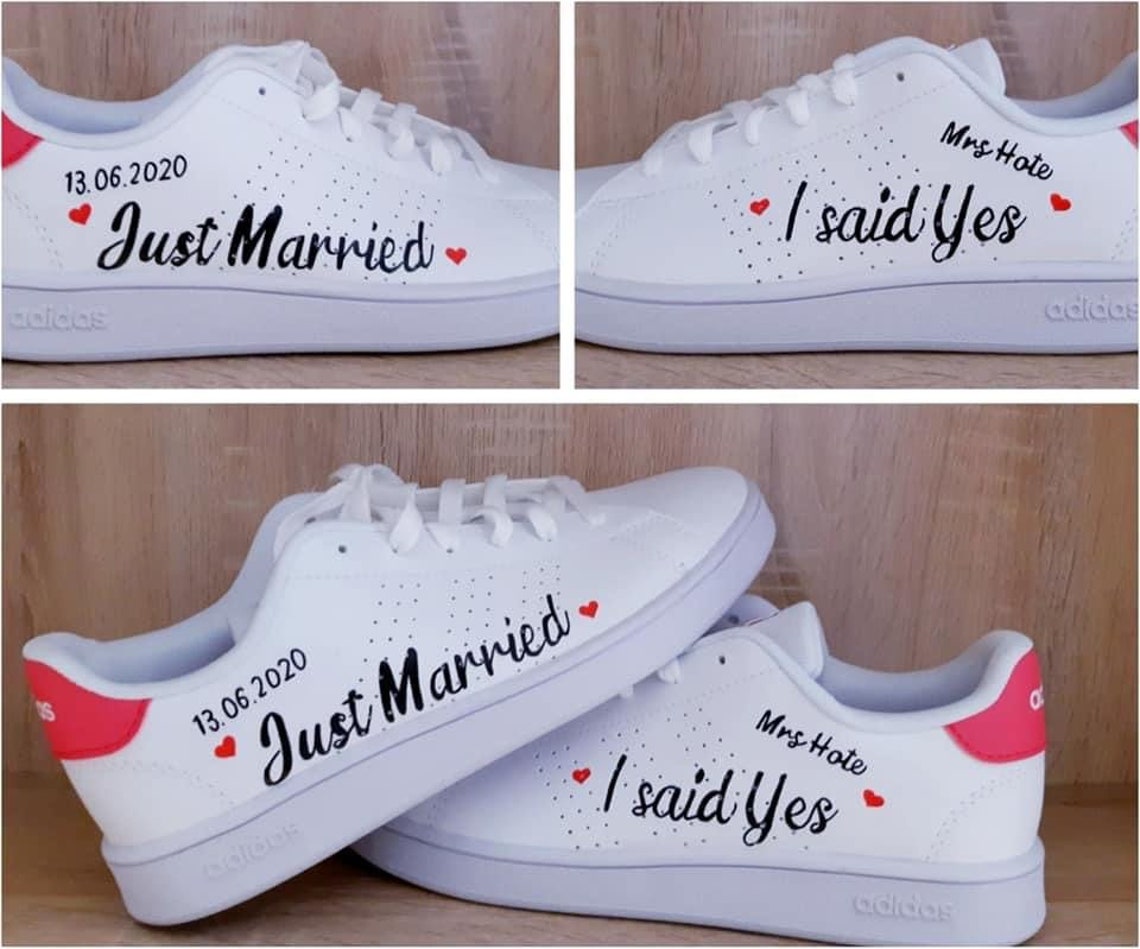 Baskets Adidas mariage Just Married date et noms au choix Etsy