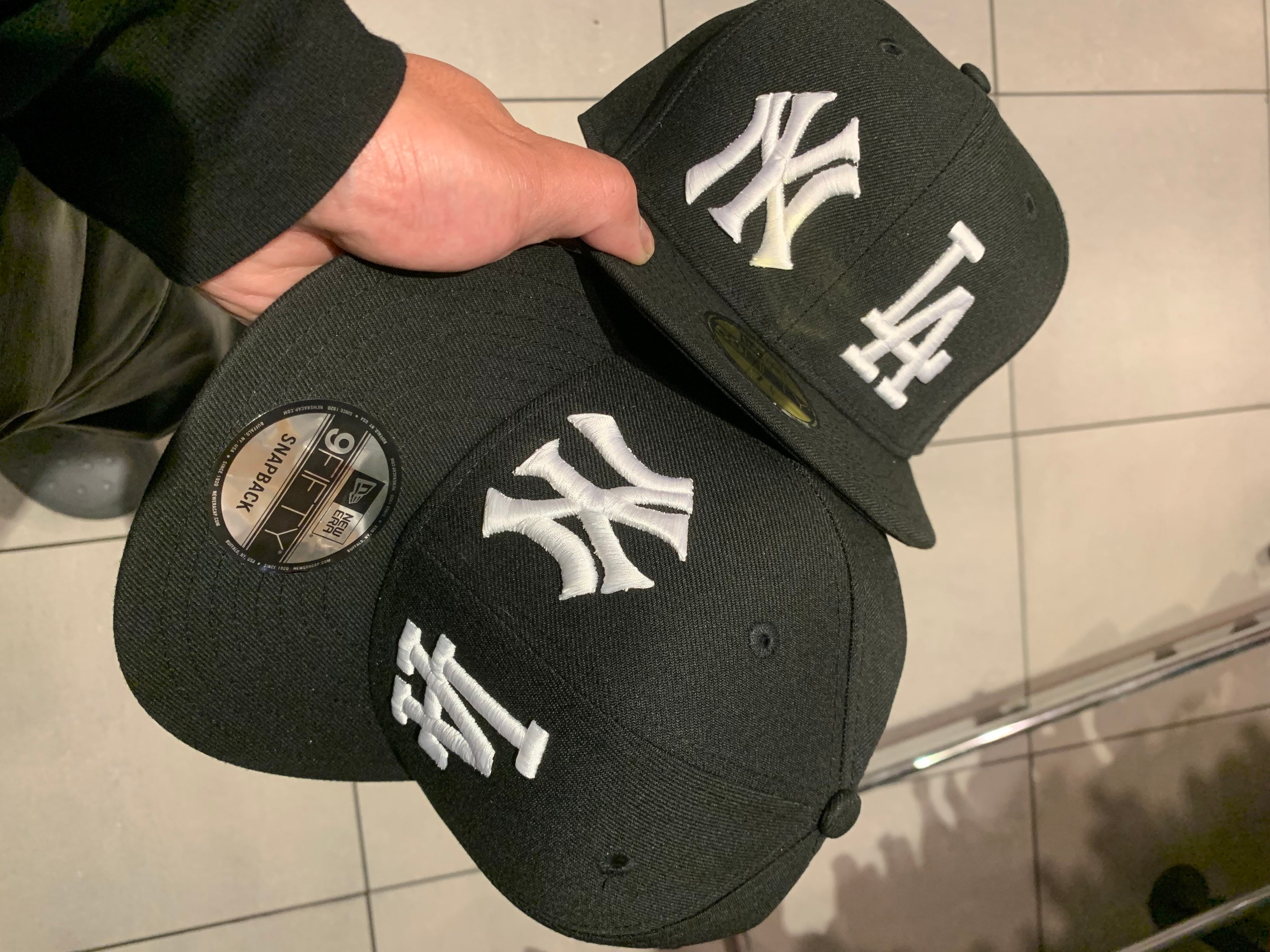 New Era Exclusive bucket hat in black NY monogram