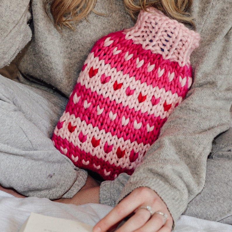 Knitting Pattern Hot Water Bottle Cover Chunky Knitting Pattern Etsy