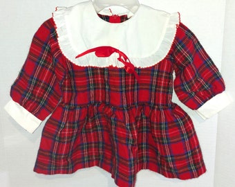 Vintage Baby Girl Plaid Dress size 18 months