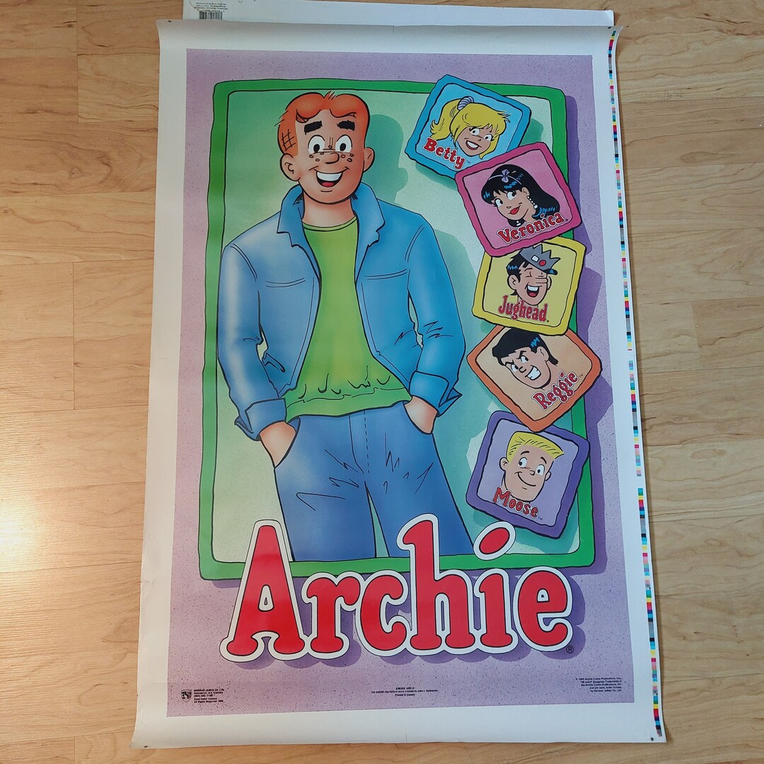 Vtg 1989 Archie and Friends Lithographed Poster 38