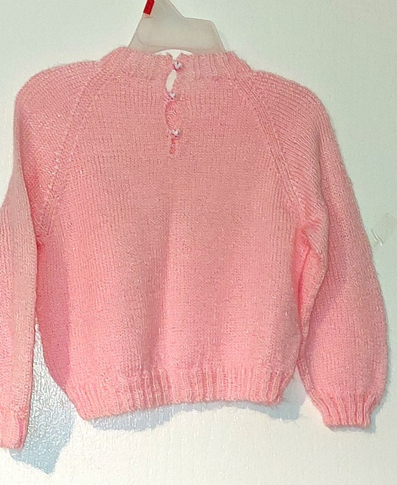 Vtg Handmade Light Knit Toddler Sweater size 2 - image 3