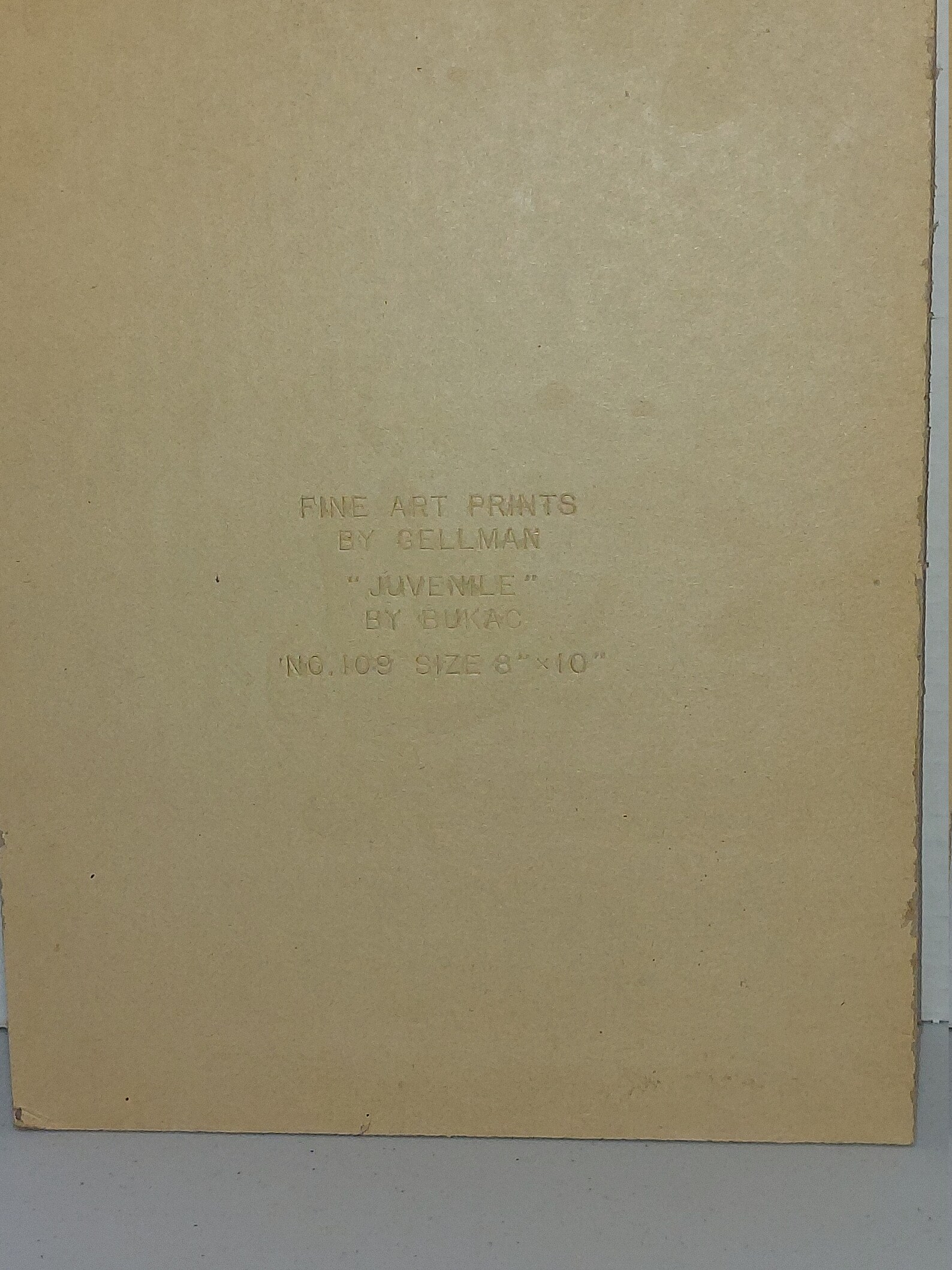 Vintage Gellman Fine Art Prints Lithograph 'juvenile' by Bukac on Wood