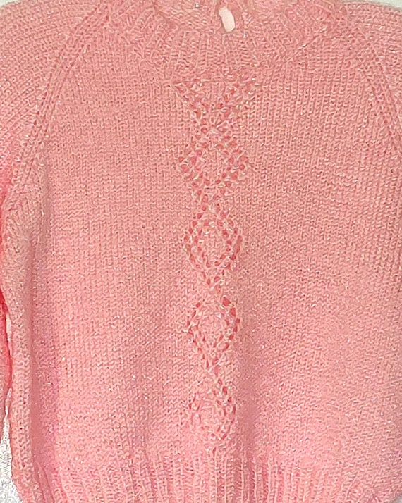 Vtg Handmade Light Knit Toddler Sweater size 2 - image 2
