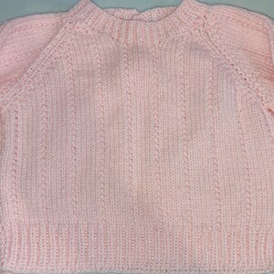 Vintage Handmade Pink Baby Sweater size 6-9 months image 2