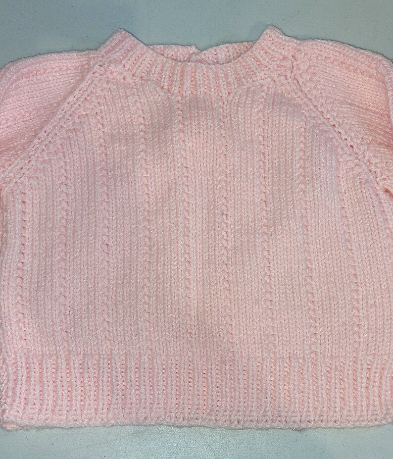 Vintage Handmade Pink Baby Sweater size 6-9 months image 2