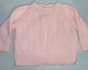 Vintage Handmade Pink Baby Sweater size  6-9 months